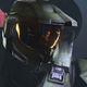 Master Chief looks intensely into the distance in Halo Infinite.